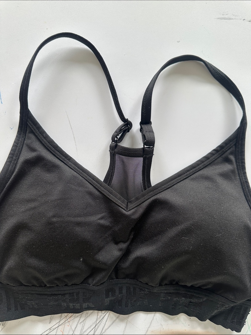 PINK Victoria's Secret Black Racerback Sports Bralette